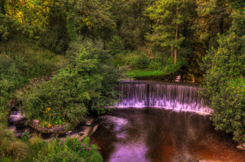 Картинка природа водопады chorley england англия река водопад лес
