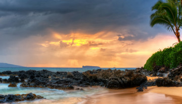 Картинка природа побережье море закат