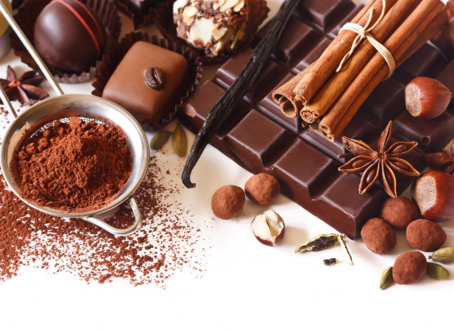 Обои картинки фото еда, конфеты,  шоколад,  сладости, корица, шоколад
