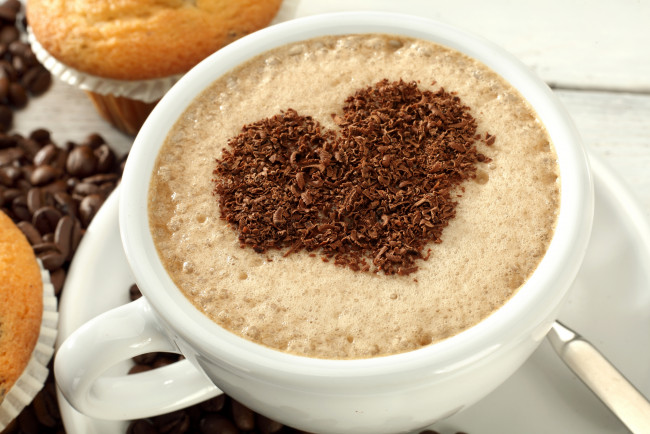 Обои картинки фото еда, кофе,  кофейные зёрна, кофейные, зерна, сердце