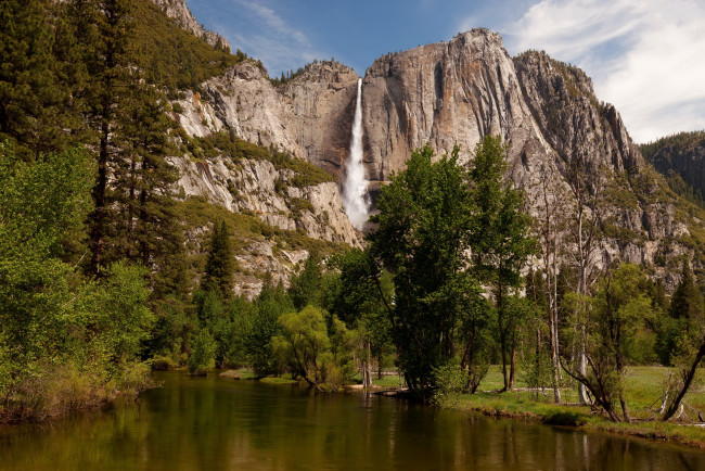 Обои картинки фото yosemite national park california, природа, горы, yosemite, national, park, лес, скала, озеро