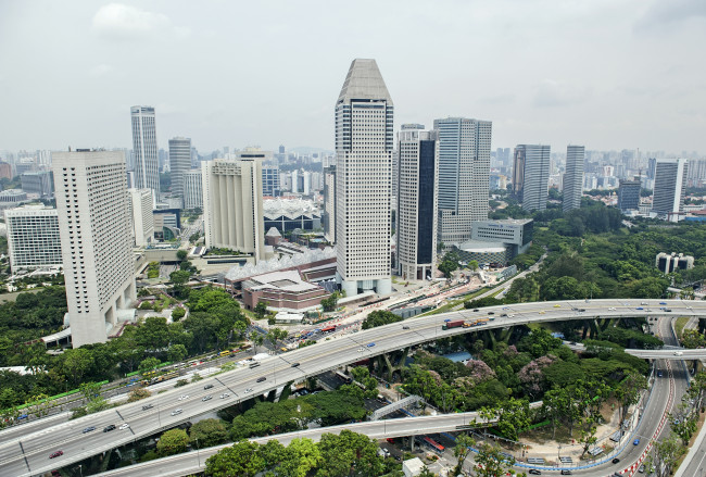Обои картинки фото города, сингапур , сингапур, небоскребы