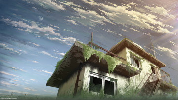 Картинка аниме город +улицы +здания tanaka ryosuke