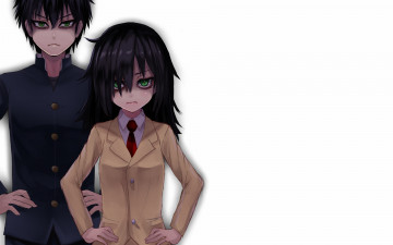 Картинка аниме watamote tomoko kuroki школьная форма взгляд брат и сестра tomoki девушка фон парень