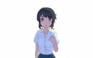 Картинка kimi+no+na+wa аниме девушка фон взгляд