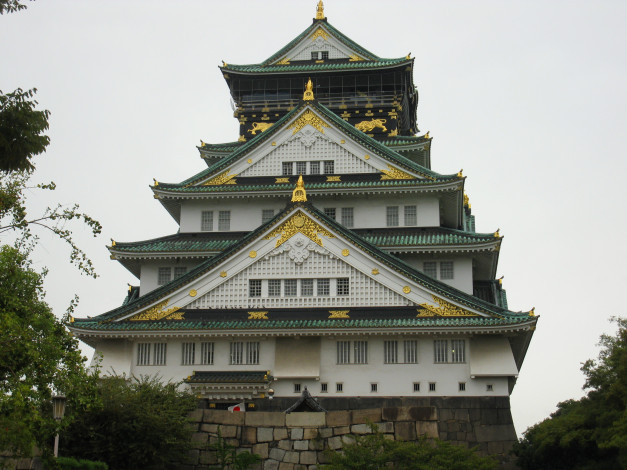 Обои картинки фото города, замки Японии, дворец, пагода, зелень