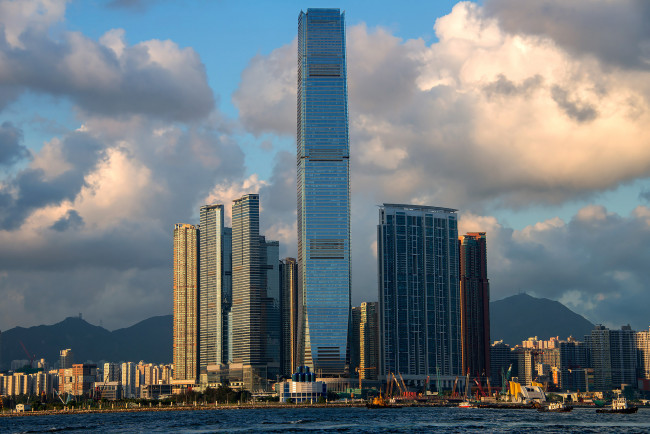 Обои картинки фото icc tower  west kowloon,  hong kong, города, гонконг , китай, простор