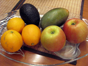Картинка еда фрукты +ягоды яблоко манго апельсин авокадо