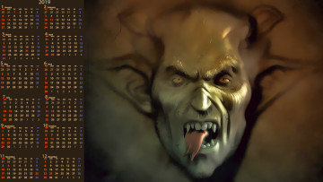 Картинка календари фэнтези существо язык лицо демон