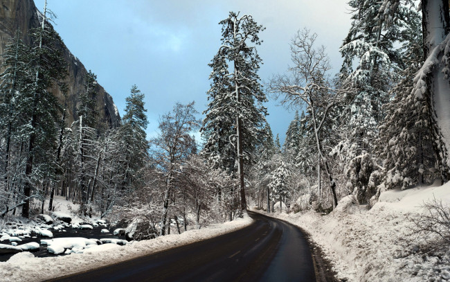 Обои картинки фото природа, дороги, шоссе, зима, снег