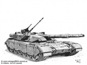 Картинка вымышленный основной боевой танк со 140 мм пушкой 30 вспомогательной автоматической техника военная