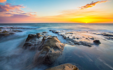 Картинка pacific природа моря океаны тихий океан камни закат
