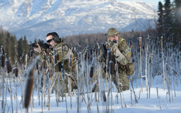 Картинка оружие армия спецназ солдаты зима