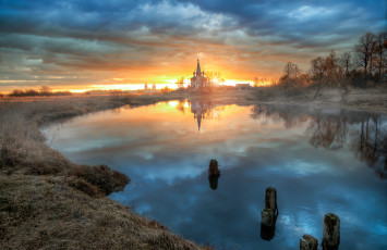 Картинка города -+православные+церкви +монастыри апрель дунилово село рассвет утро