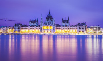обоя города, будапешт , венгрия, здание, парламента, река