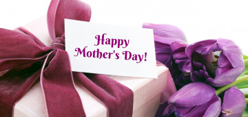 Картинка праздничные день+матери тюльпаны лента записка надпись