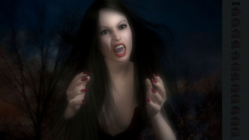 Картинка календари фэнтези существо вампир взгляд девушка
