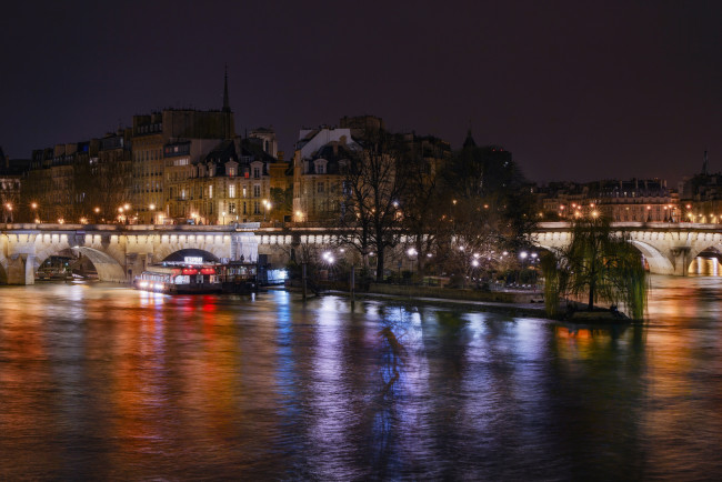 Обои картинки фото square du vert-galant, города, - огни ночного города, простор