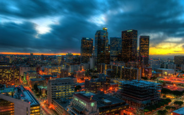 Картинка города лос-анджелес+ сша облака вечер закат