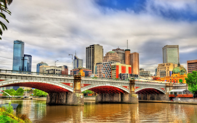 Обои картинки фото города, мельбурн , австралия, мост