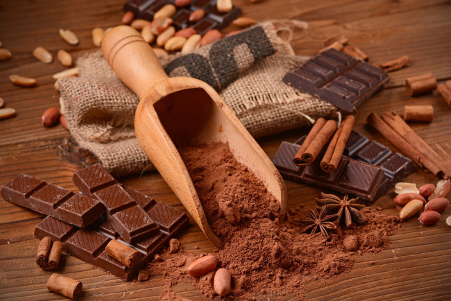 Обои картинки фото еда, конфеты,  шоколад,  сладости, какао, корица, шоколад