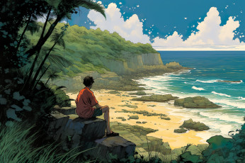 Картинка аниме пейзажи +природа побережье