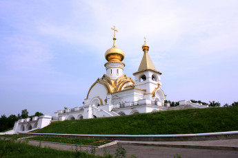 обоя храм, серафима, саровского, хабаровск, города, православные, церкви, монастыри, белый, религия, купола, кресты