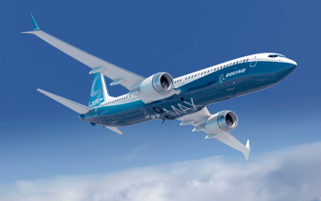 Картинка boeing 737 max авиация 3д рисованые graphic самолет полет небо лайнер