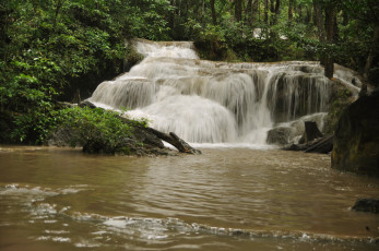 Картинка каскад водопадов парк эраван таиланд природа водопады водопад лес