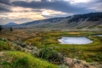 Картинка yellowstone national park wyoming природа реки озера озеро горы