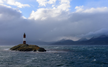 Картинка природа маяки море маяк остров тучи
