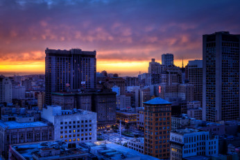 Картинка города сан-франциско+ сша калифорния дома сан-франциско небоскребы ночь огни