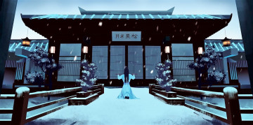 Картинка рисованное кино +мультфильмы лань ванцзы дом снег