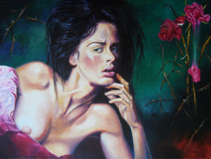 Картинка wlodzimierz kuklinski рисованные розы девушка
