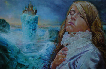 Картинка wlodzimierz kuklinski фэнтези девушки девушка море скалы замок