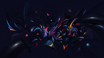 Картинка 3д графика abstract абстракции разноцветные абстракция шарики формы
