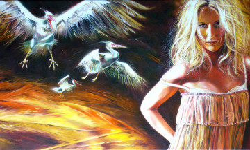 Картинка wlodzimierz kuklinski фэнтези красавицы чудовища девушка птицы
