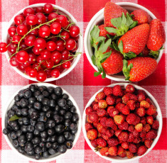 Картинка еда фрукты +ягоды красная смородина клубника голубика земляника ягоды