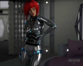 Картинка 3д+графика _science+fiction андроид девушка робот