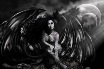 Картинка фэнтези ангелы крылья