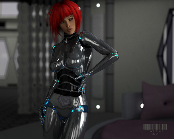Обои картинки фото 3д графика, _science fiction, андроид, девушка, робот