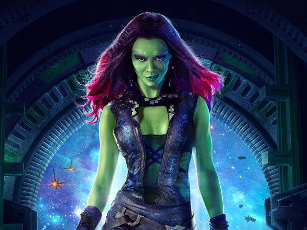 Обои картинки фото guardians of the galaxy, кино фильмы, gamora, zoe, saldana