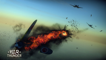 Картинка видео+игры war+thunder +world+of+planes самолет полет бой