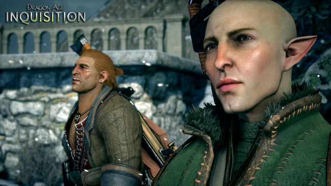 Обои картинки фото видео игры, dragon age iii,  inquisition, фон, эльфы, взгляд