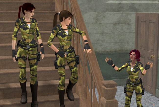 Обои картинки фото 3д графика, армия , military, фон, взгляд, девушки