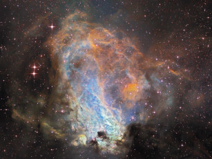 Картинка мессье 17 космос галактики туманности