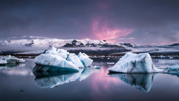 Картинка природа айсберги ледники исландия горы iceland льдины