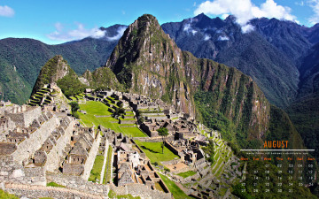 обоя календари, города, мексика, храмы, ацтеки, горы