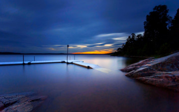 Картинка quite lake at twilight природа реки озера вечер озеро сумрак