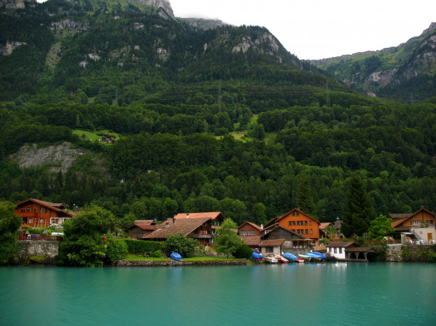 Обои картинки фото iseltwald, швейцария, города, пейзажи